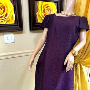 Beautiful and very elegant Tahari wine color dress.